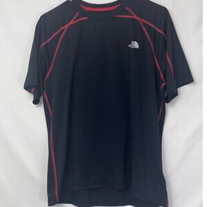 North Face Mens Med Black/Red Voltage Short Sleeve Flashdry Athleisure T-Shirt